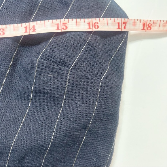 L’AGENCE Joslyn Jumpsuit Linen Navy Ivory Pinstripe (size 4) - Picture 12 of 13